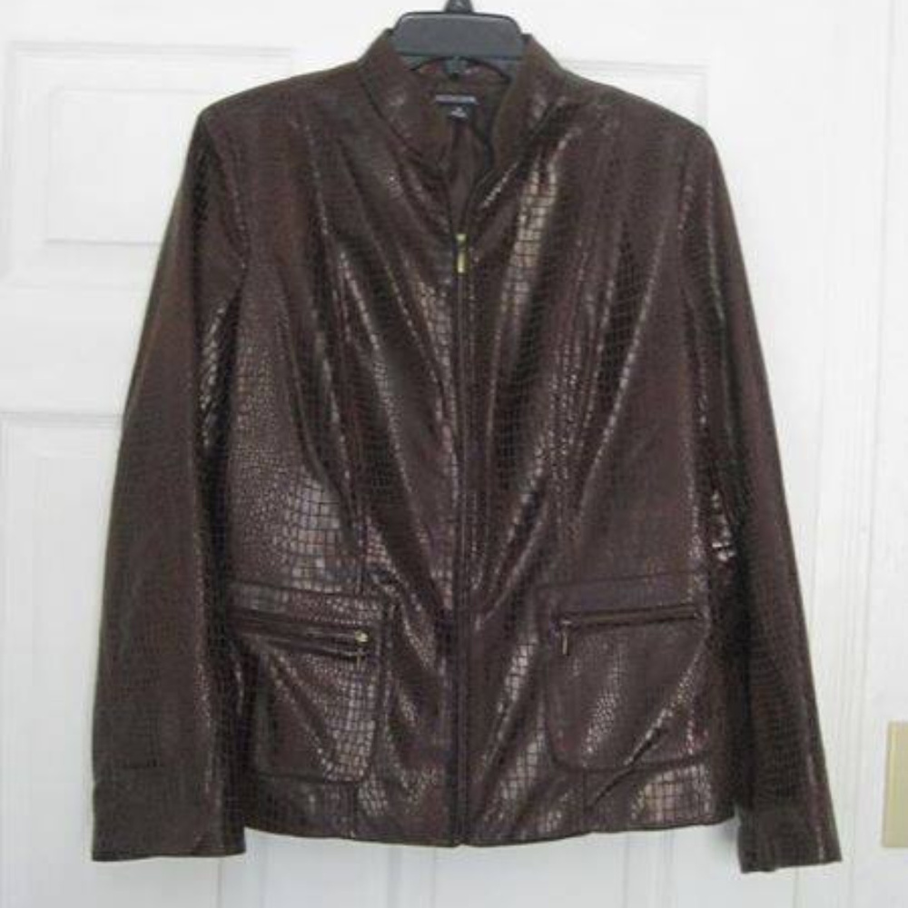 BROWN LIZARD PRINT JACKET